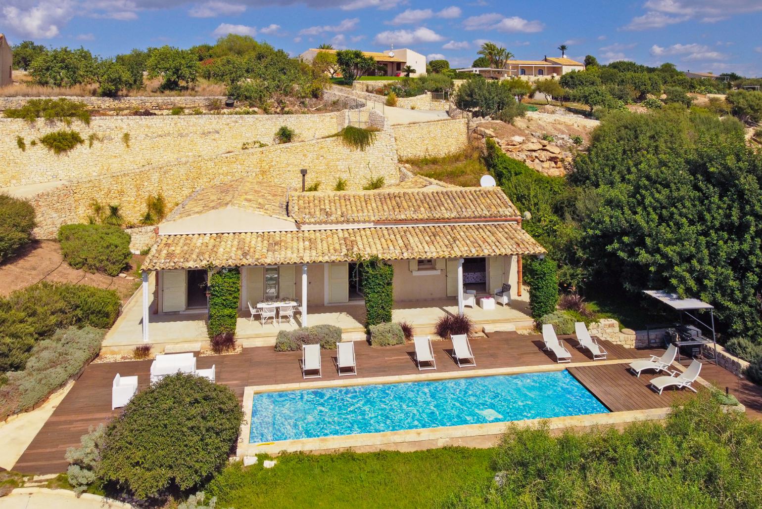 Aerial view of Villa Paola