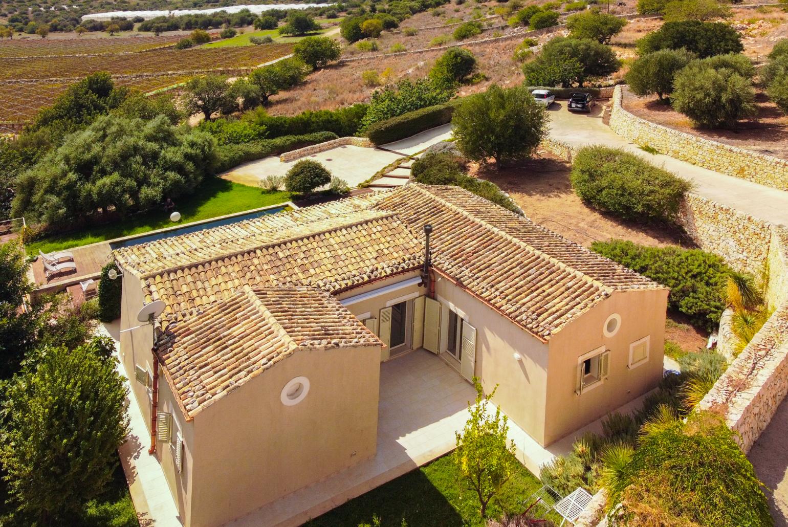 Aerial view of Villa Paola