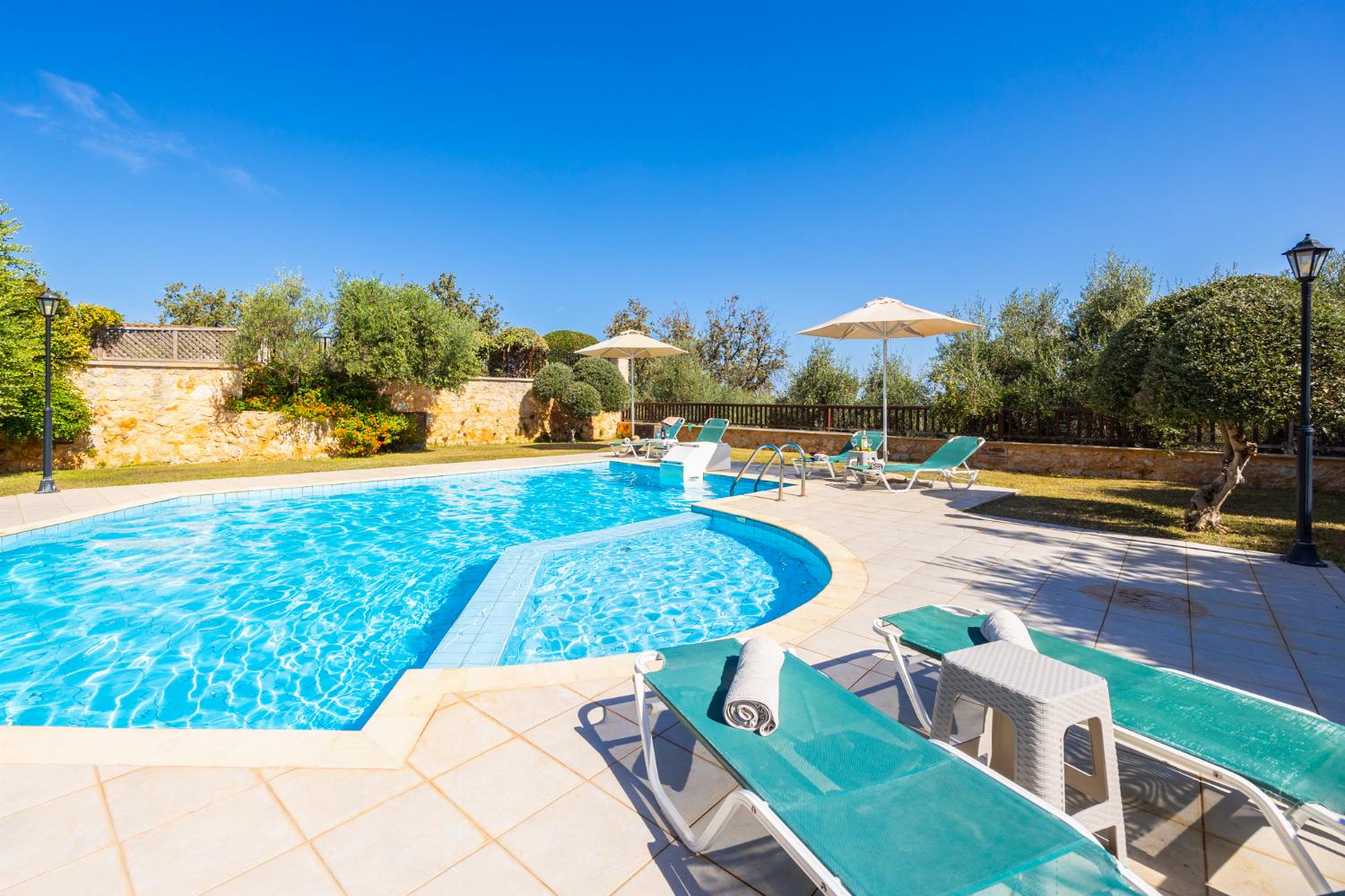 Private pool, terrace, and garden