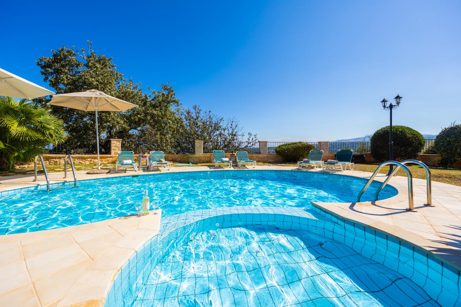 Private pool, terrace, and garden