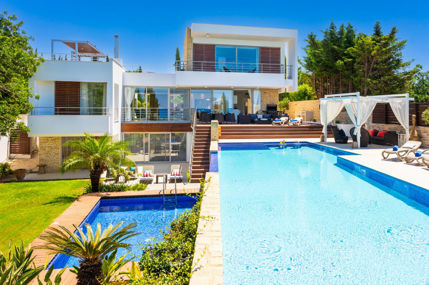 Beautiful villa with private pools, terrace, and garden with panoramic sea views