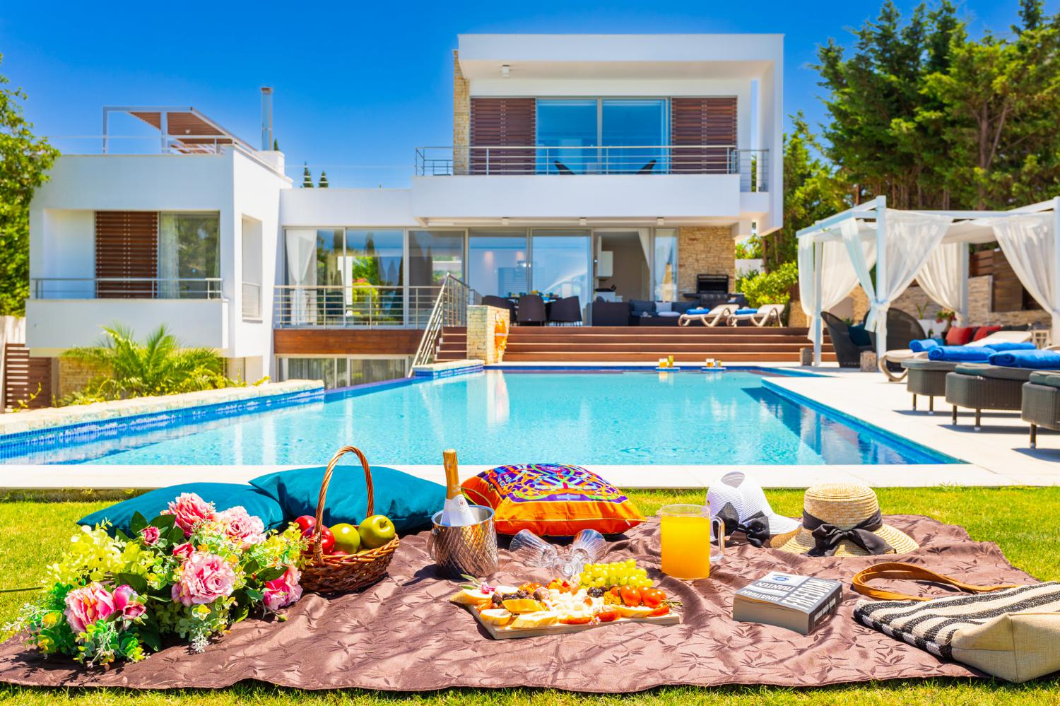 Beautiful villa with private pools, terrace, and garden with panoramic sea views
