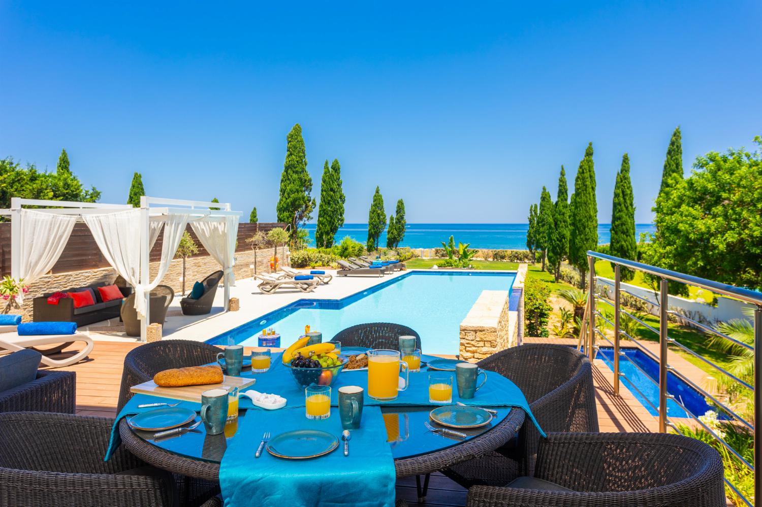 Terrace area with panoramic sea views