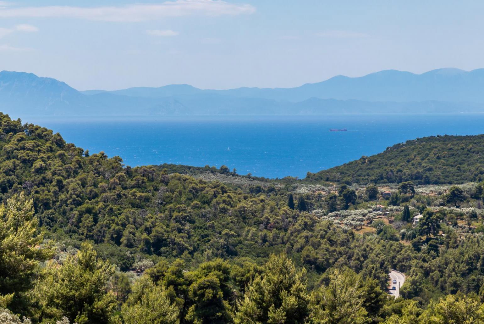 Beautiful panoramic sea view from the villa terrace