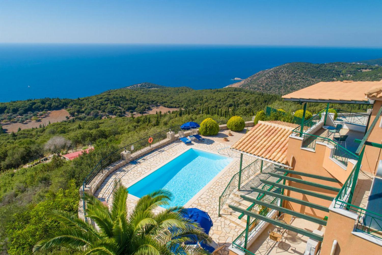 Beautiful villa with private pool, terrace, and garden with panoramic sea views