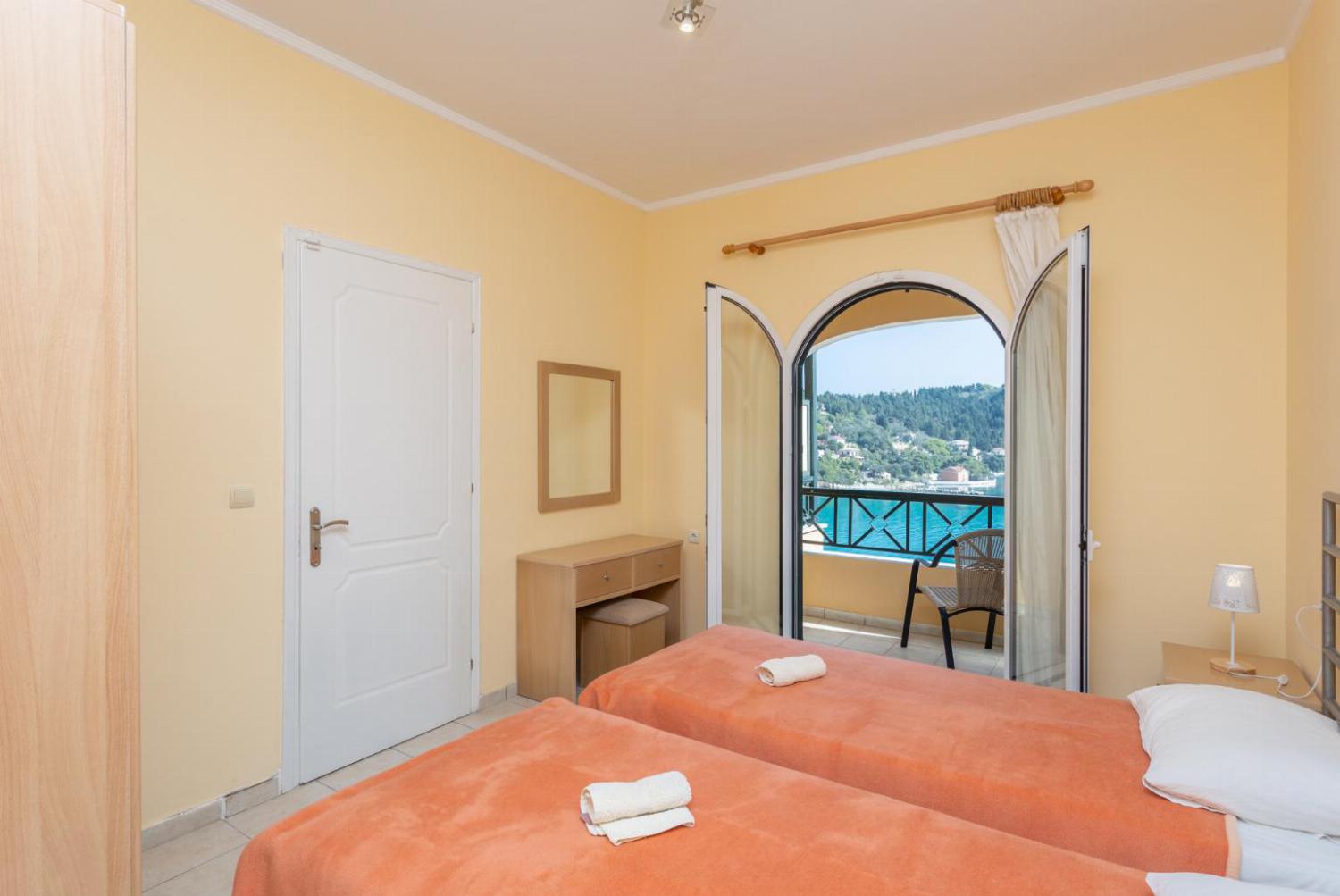 Twin bedroom with A/C and sea views