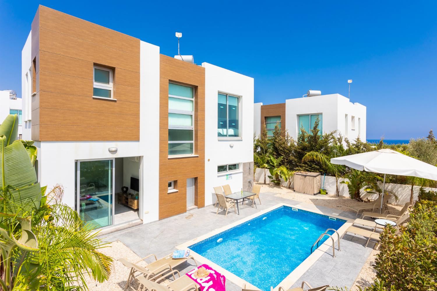 ,Beautiful villa with private pool and terrace with sea views