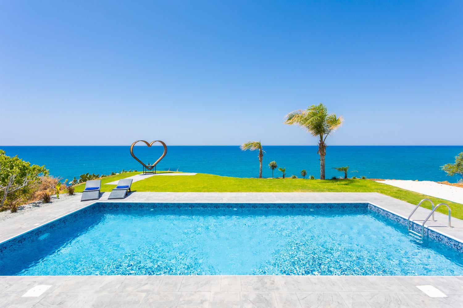 Private pool and terrace with panoramic sea views