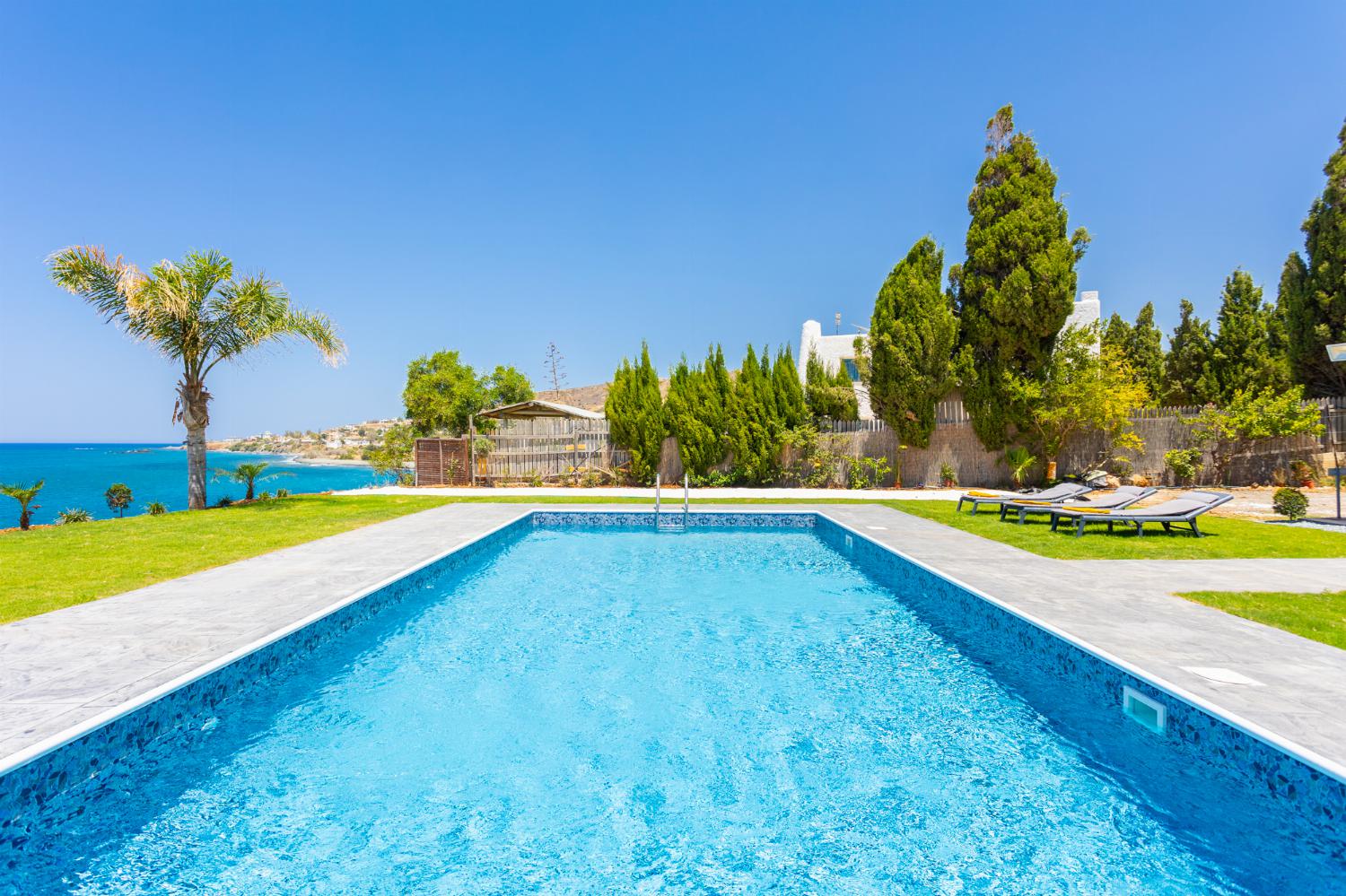Private pool and terrace with panoramic sea views