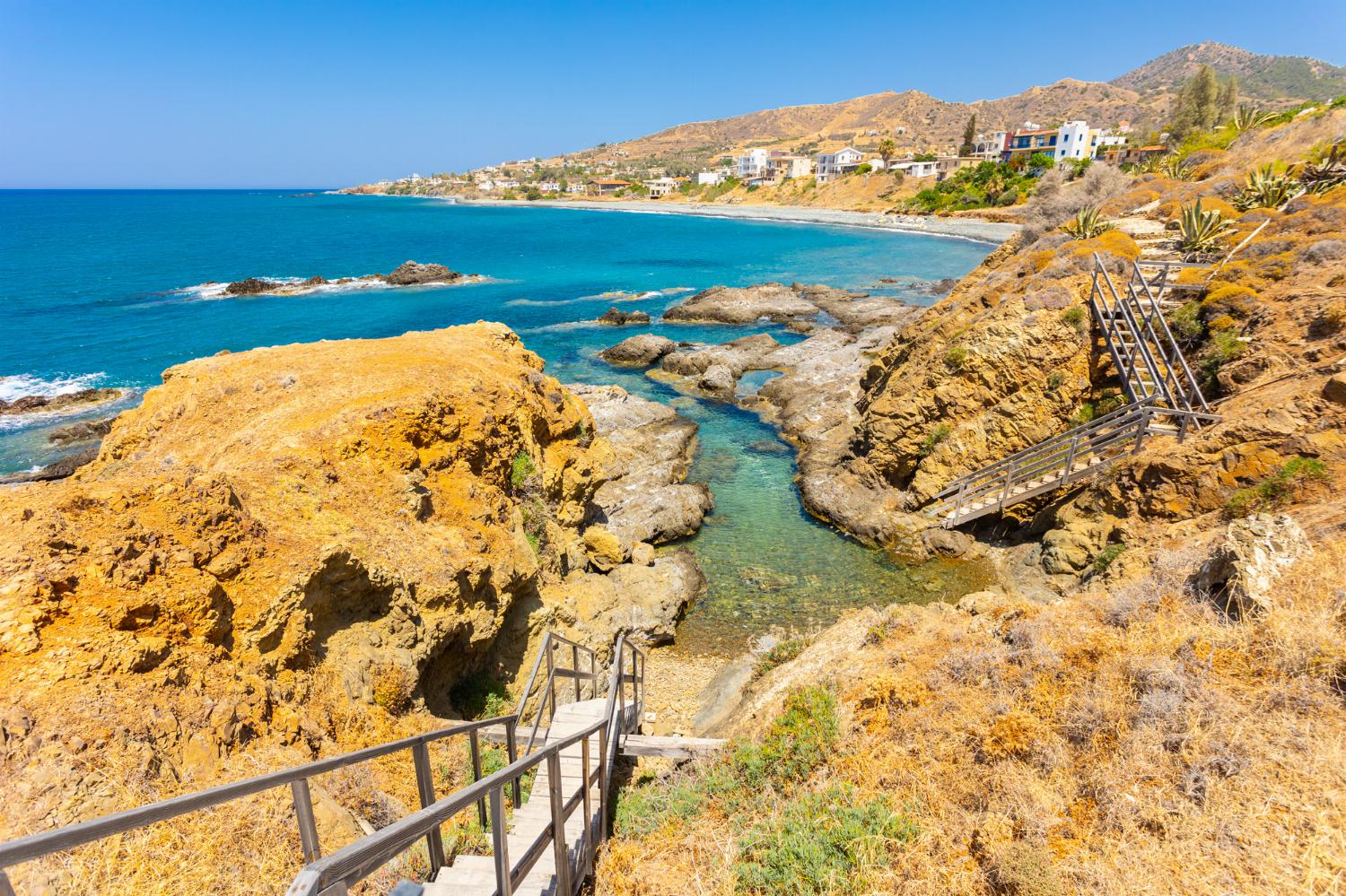 Private walkway to cove