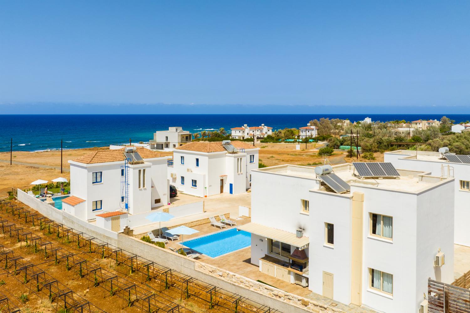 Aerial view of Villa Diana Seaside