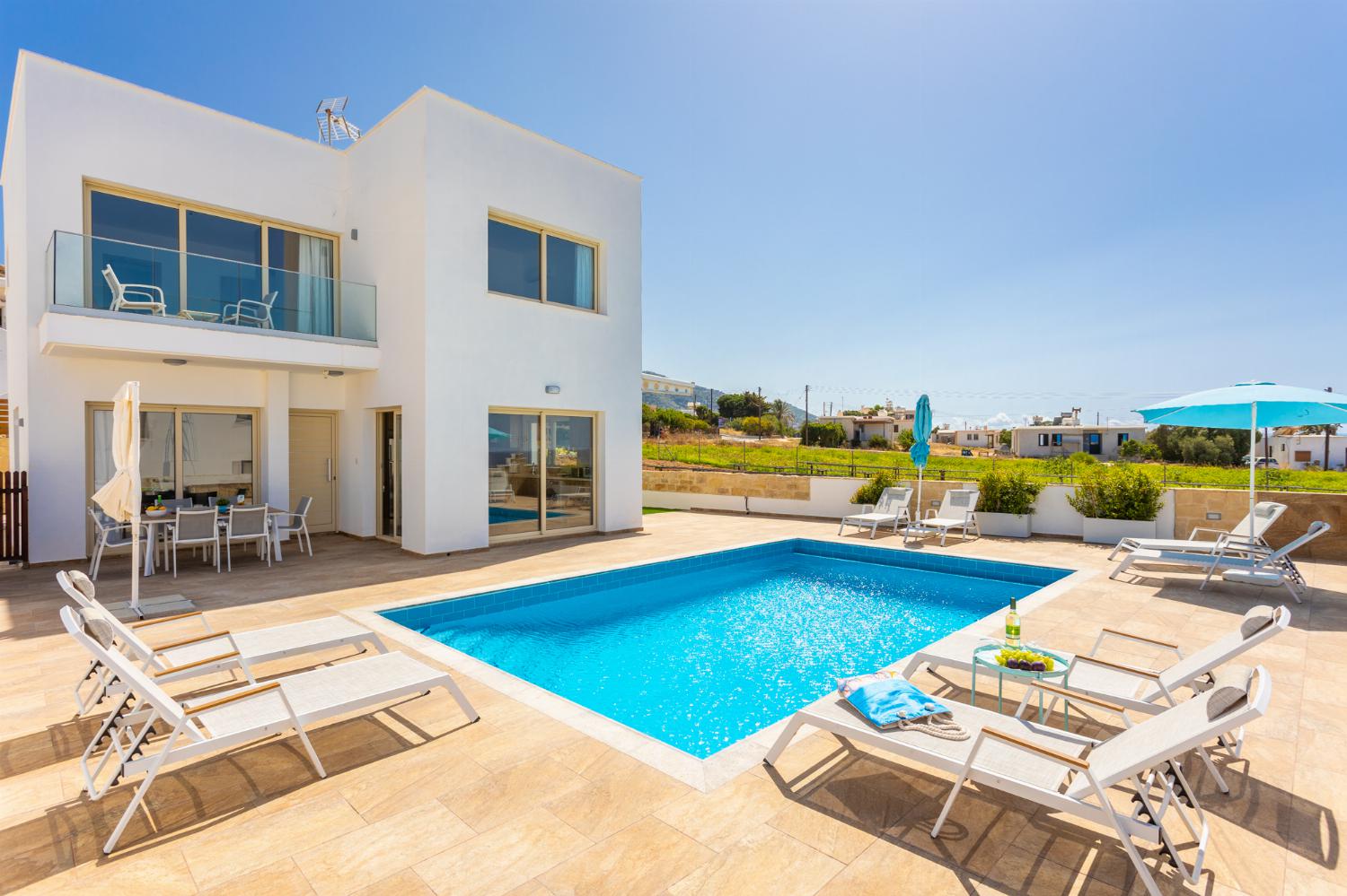 ,Beautiful villa with private pool and terrace with sea views
