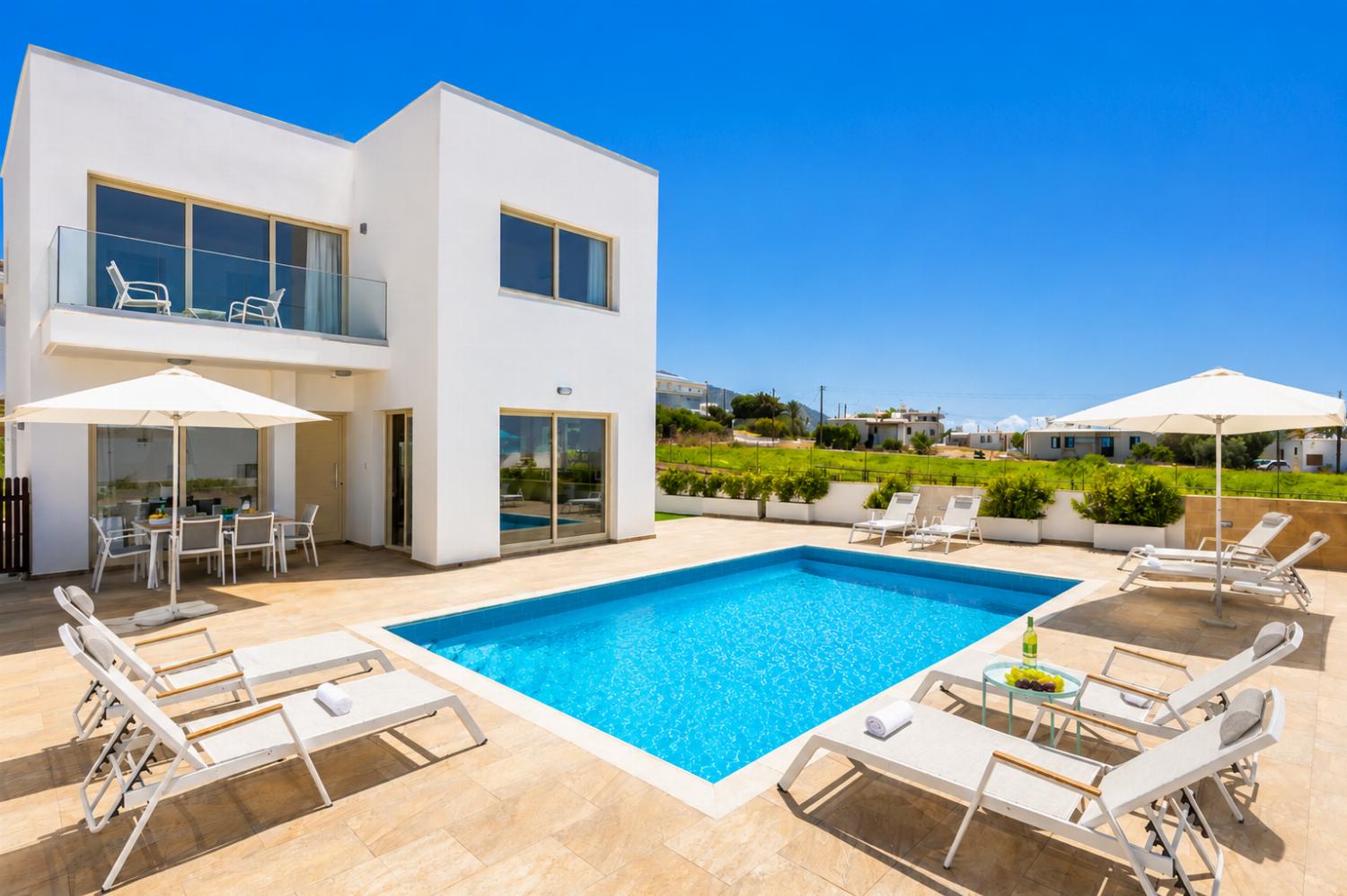 ,Beautiful villa with private pool and terrace with sea views