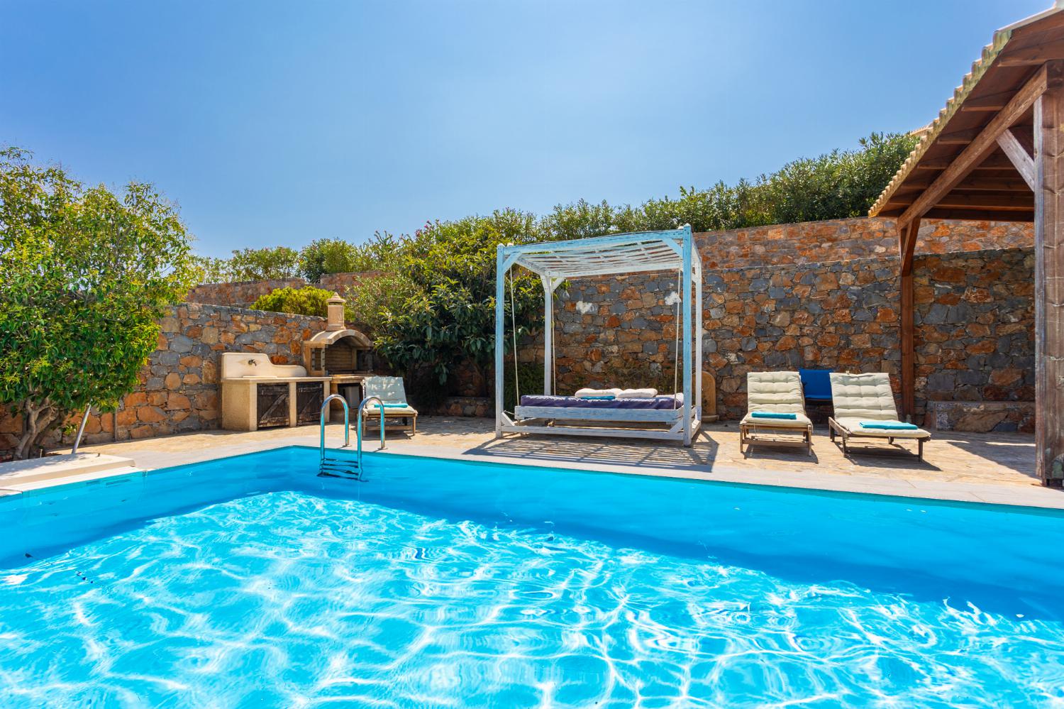 Private pool, terrace, and garden