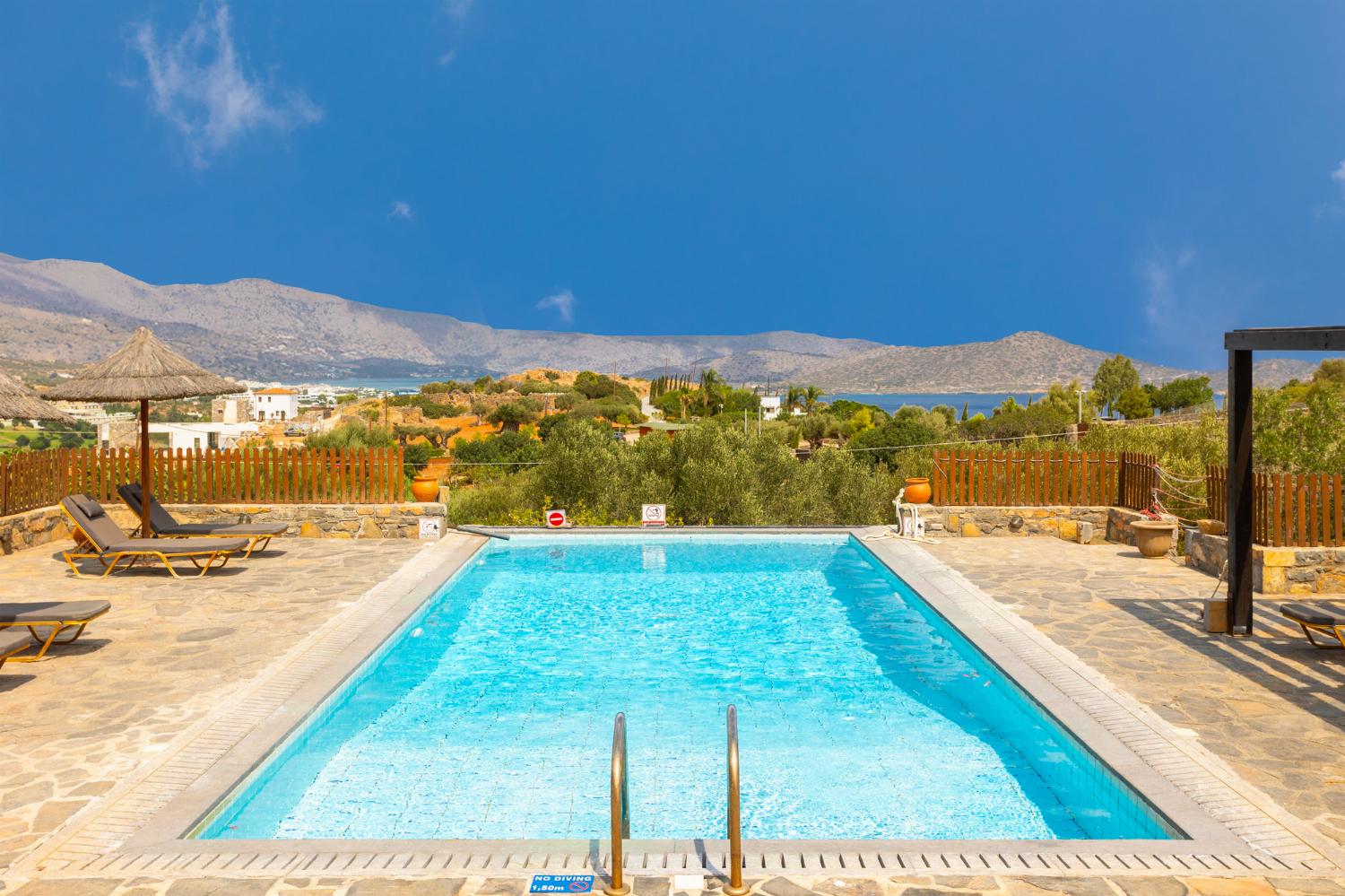 Private pool and terrace with sea views