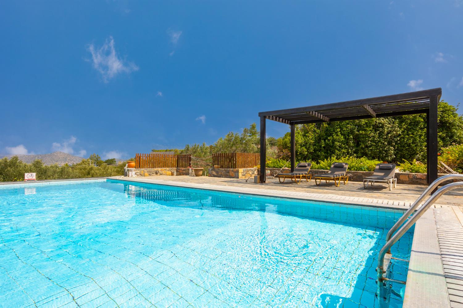 Private pool and terrace with sea views