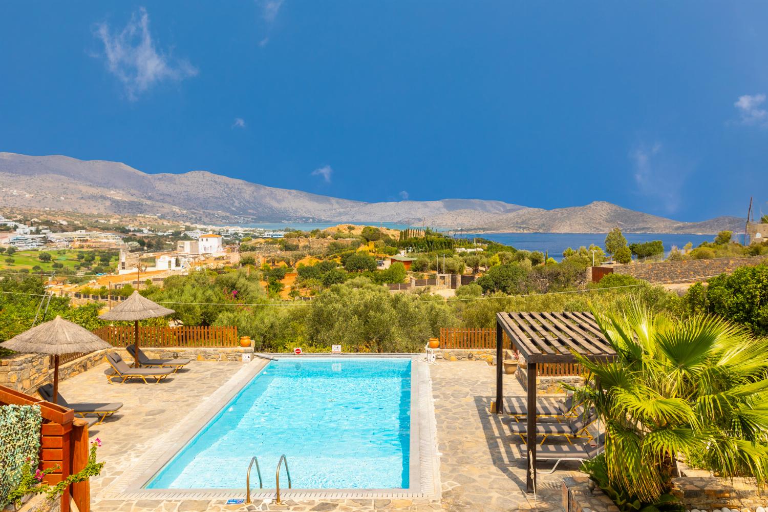 Private pool and terrace with sea views