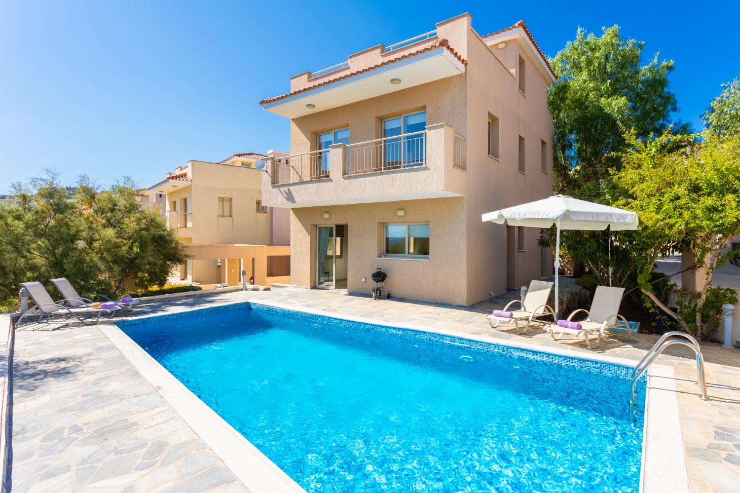 ,Beautiful villa with private pool and terrace with sea views