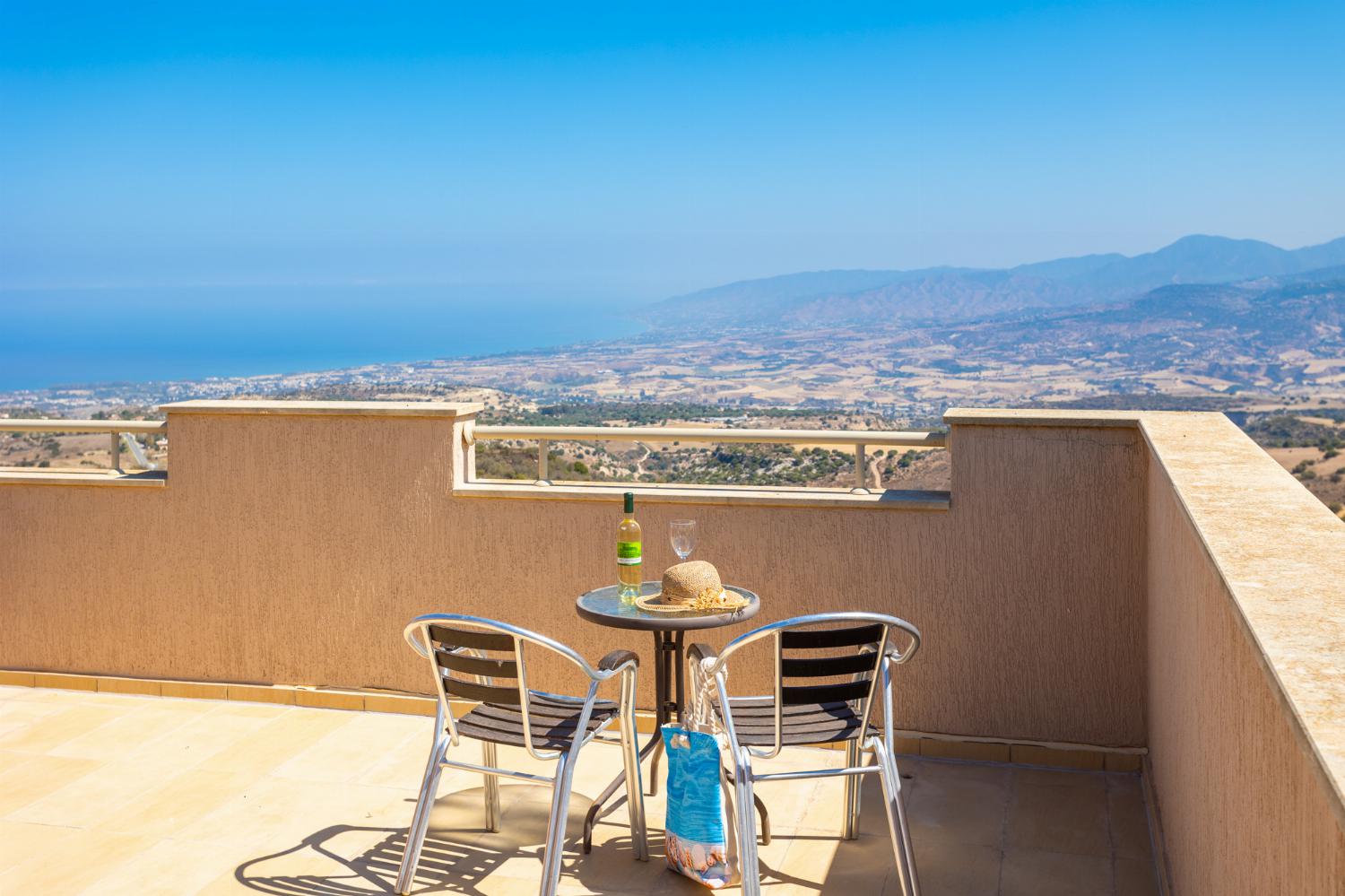 Roof terrace area with sea views