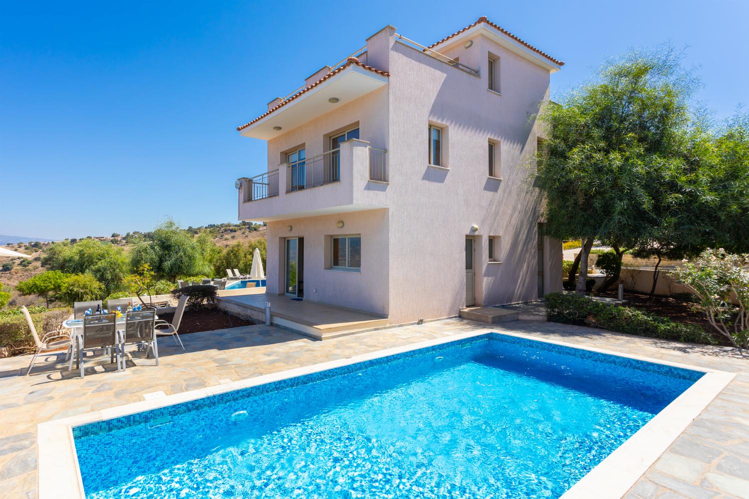 ,Beautiful villa with private pool and terrace with sea views