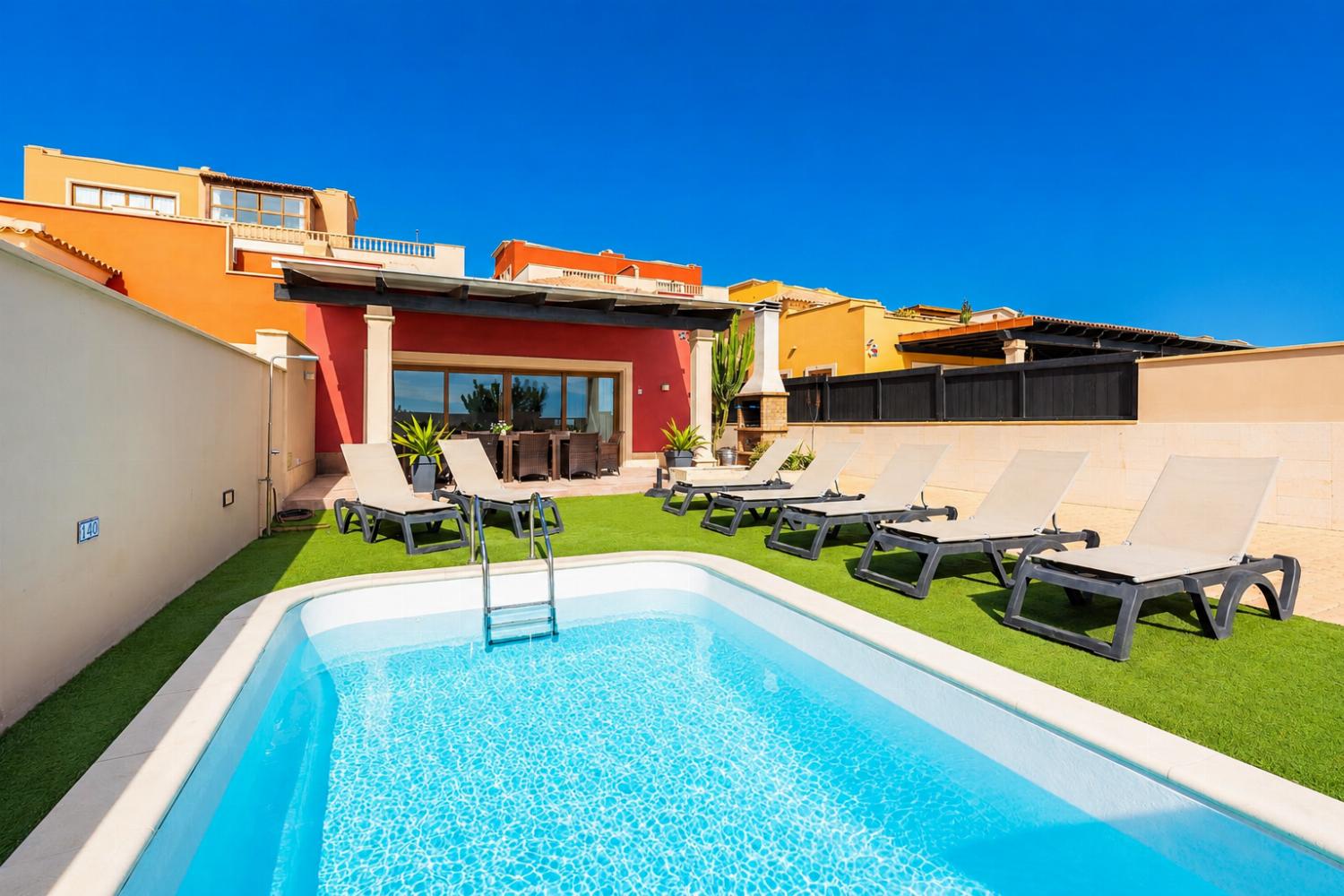 ,Beautiful villa with private pool and terrace with sea views