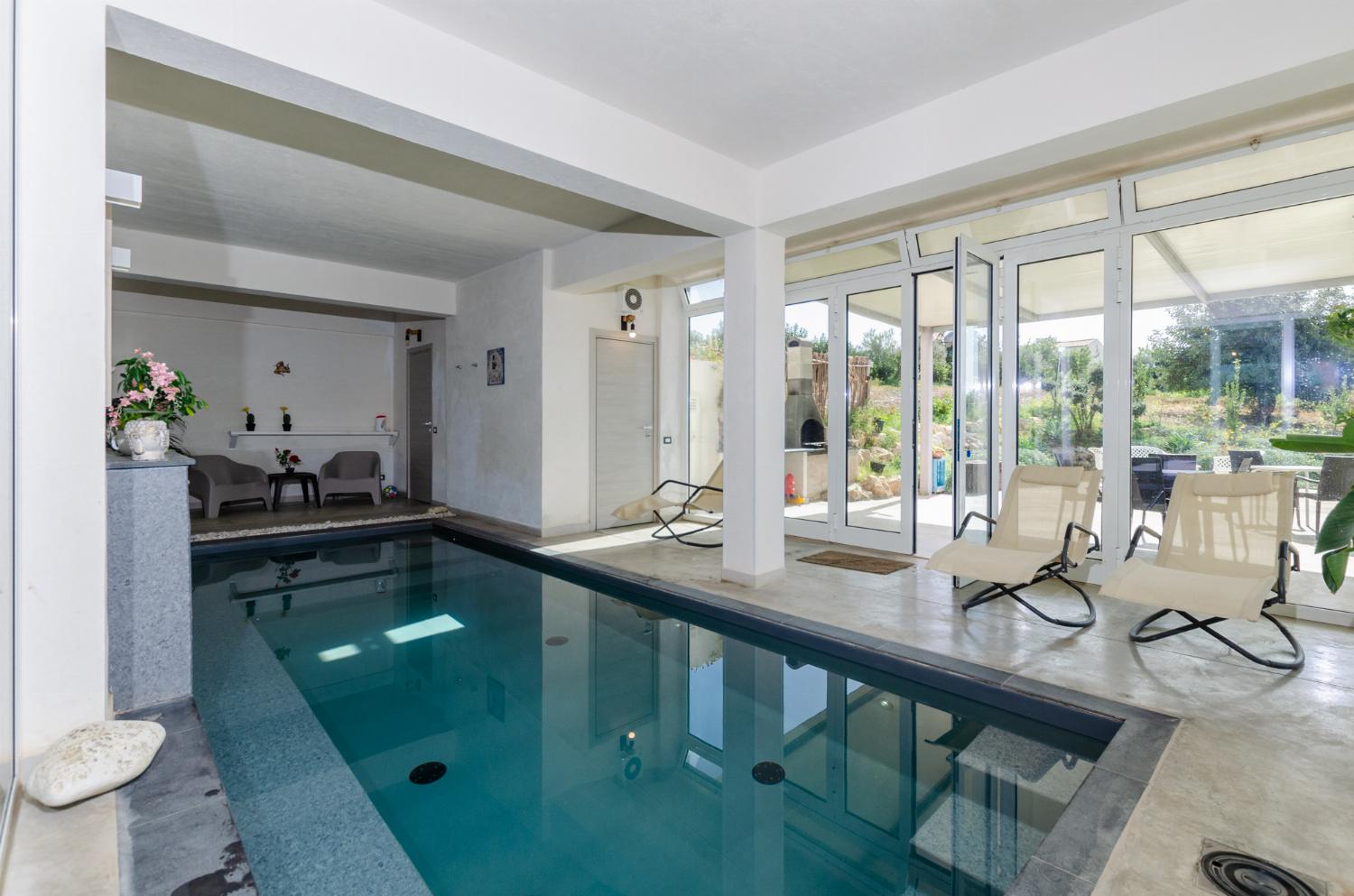 Inside swimming pool