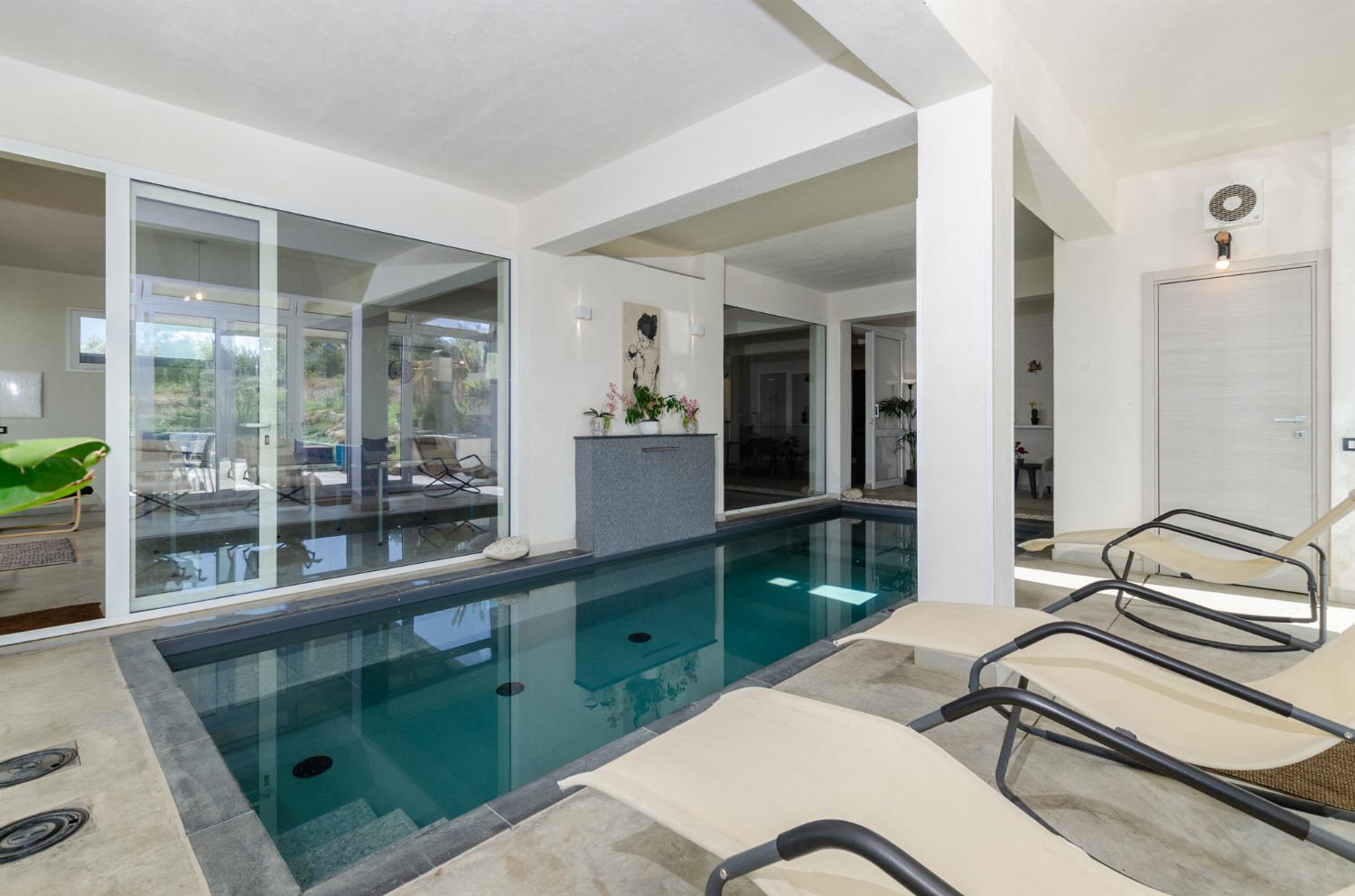 Inside swimming pool