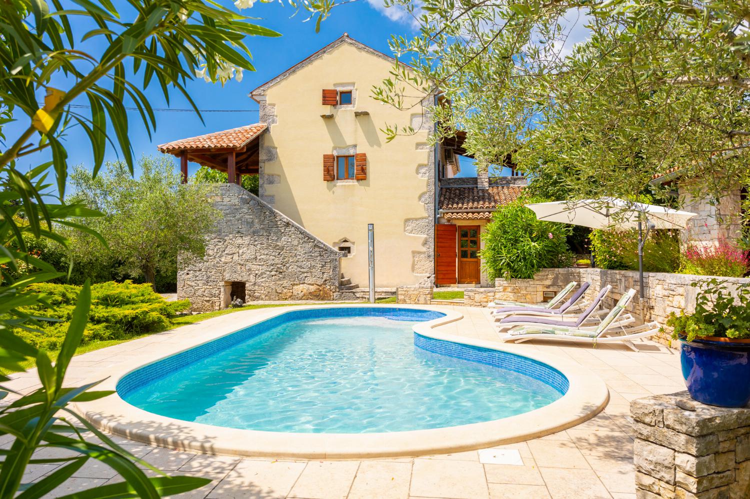 Beautiful villa with private pool, terraces, and garden