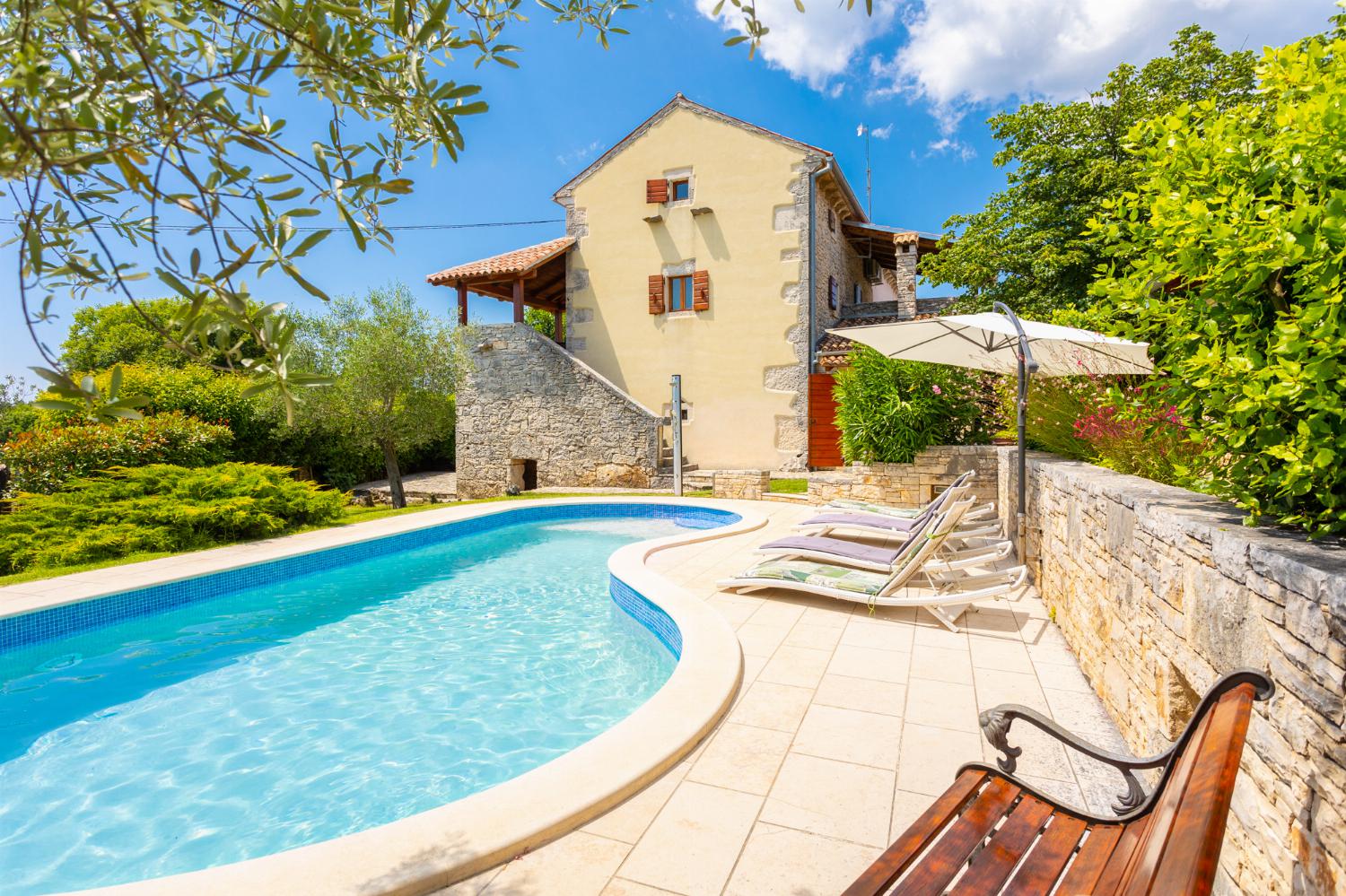 Beautiful villa with private pool, terraces, and garden
