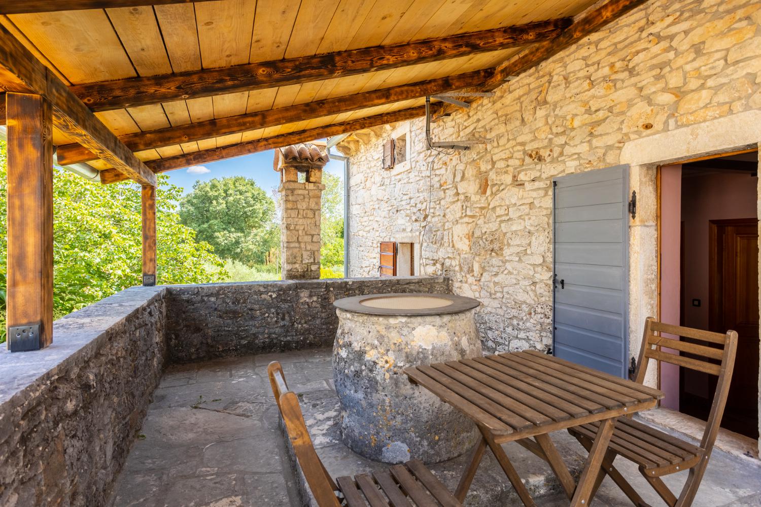 Sheltered terrace area on second floor