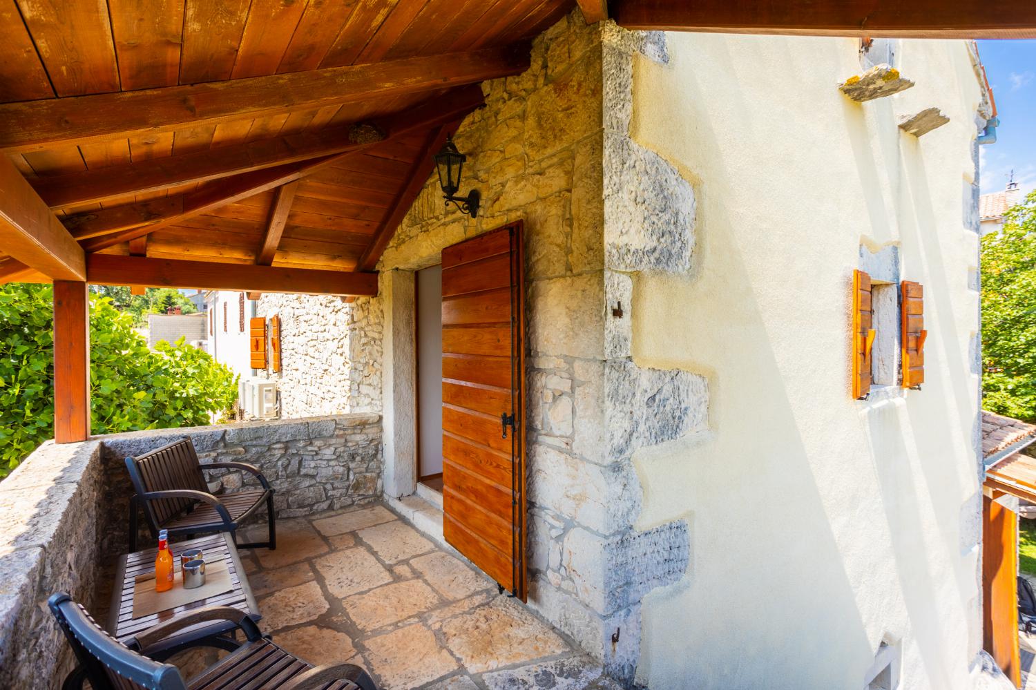 Sheltered terrace area on first floor