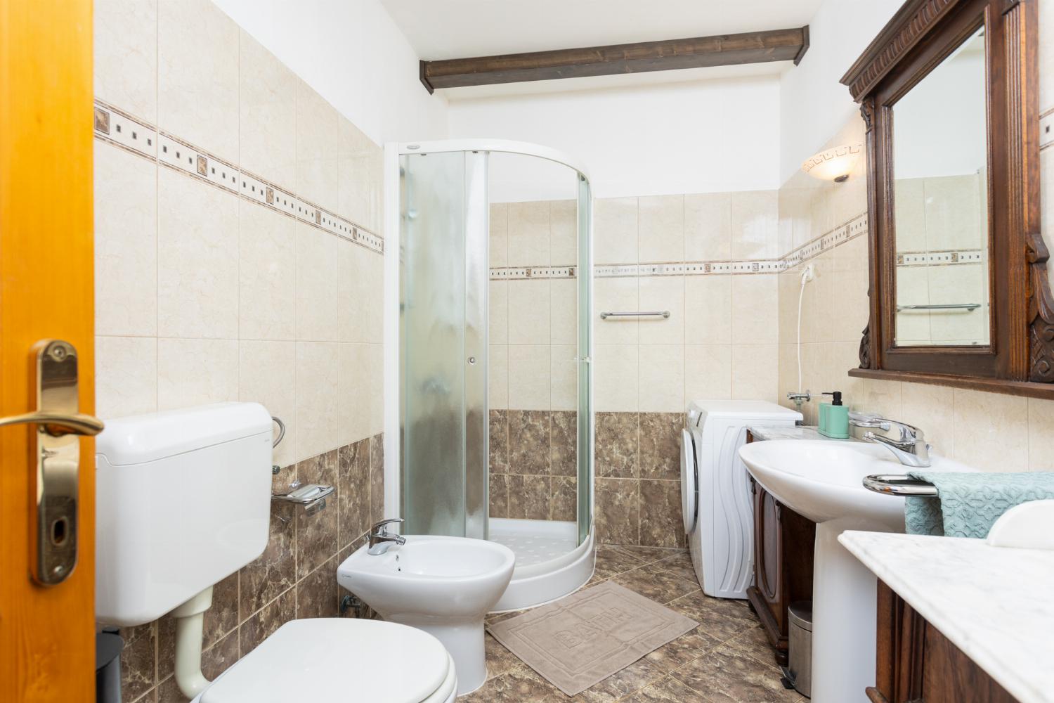 Family bathroom on first floor with shower