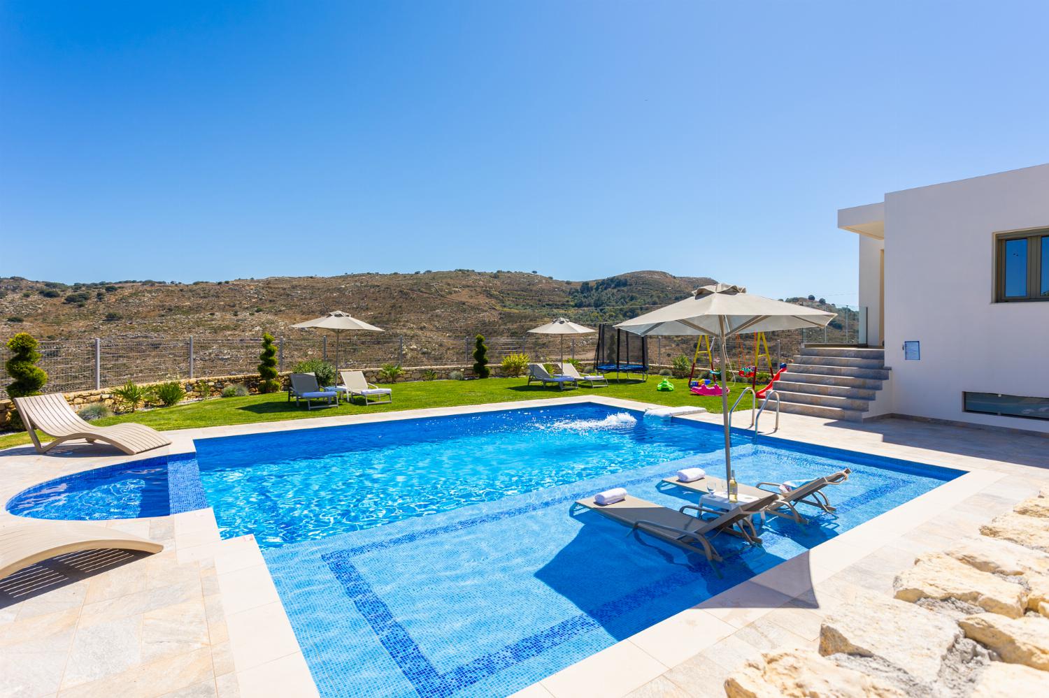 Private pool, terrace, and garden