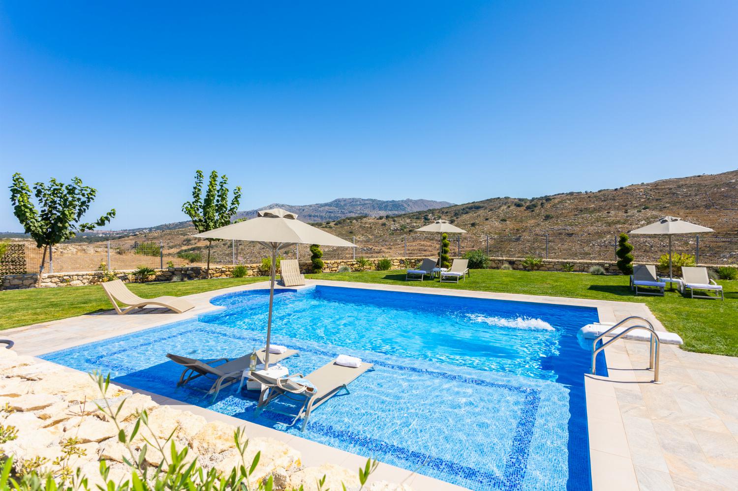 Private pool, terrace, and garden