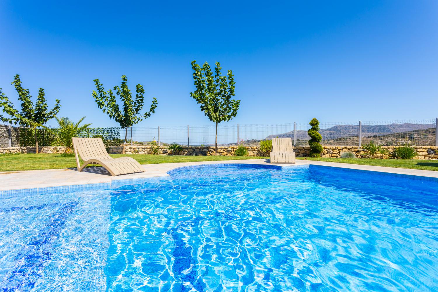 Private pool, terrace, and garden