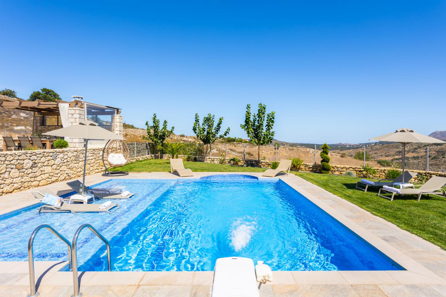 Private pool, terrace, and garden