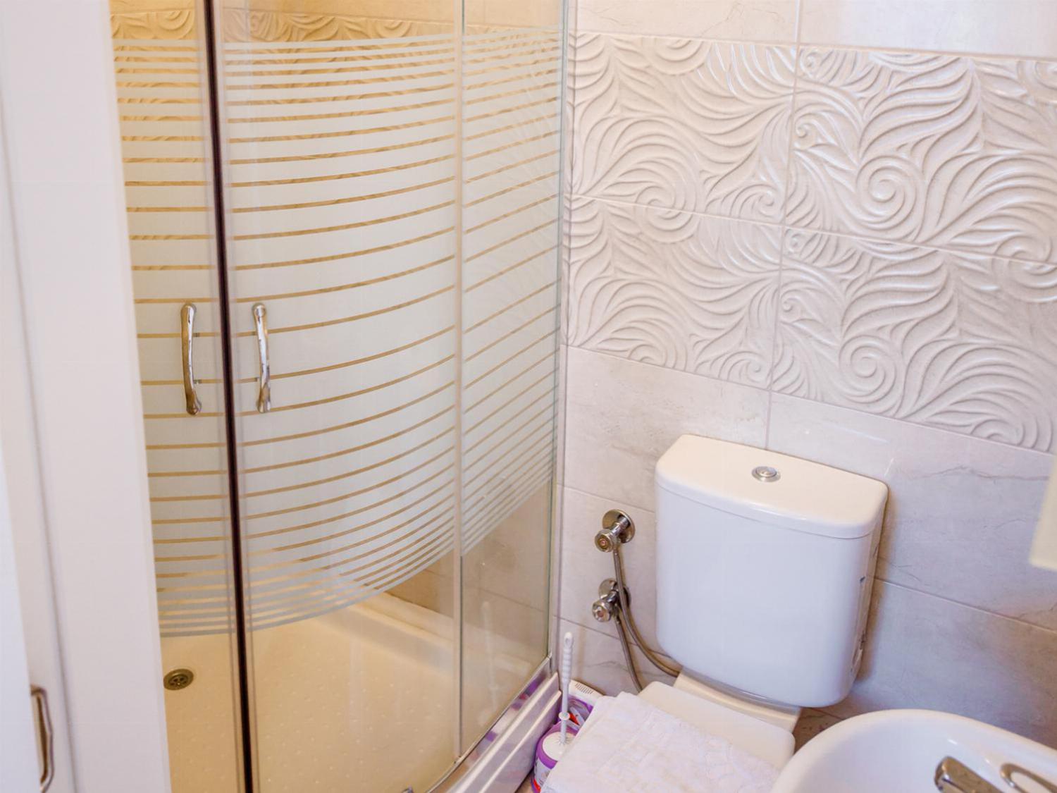 En suite bathroom with shower and WC