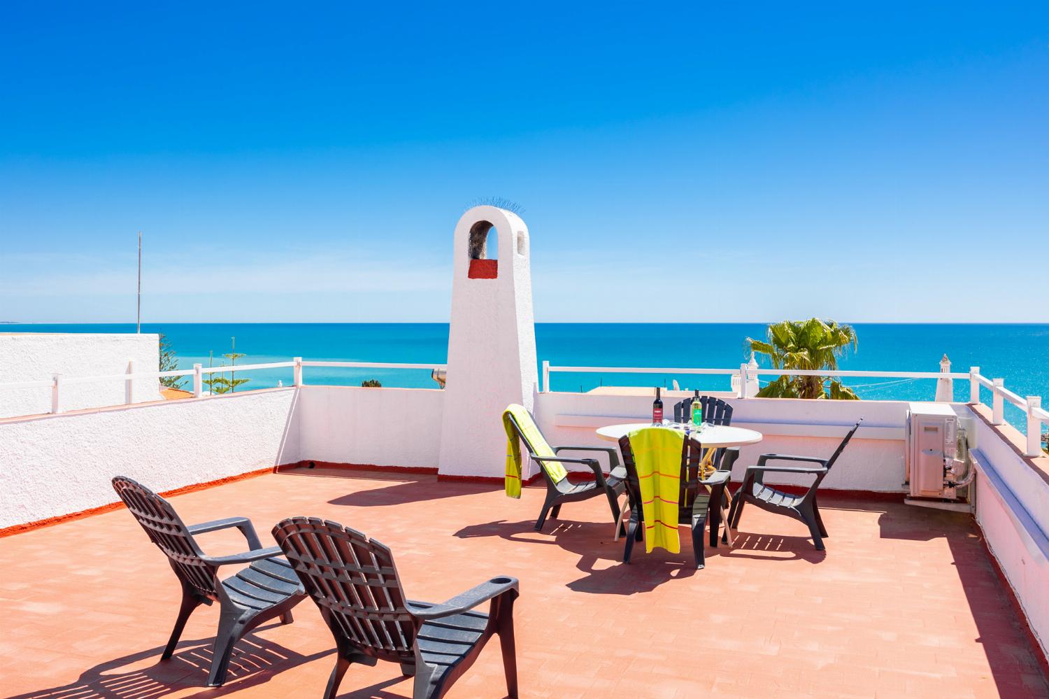 Upper terrace with panoramic sea views