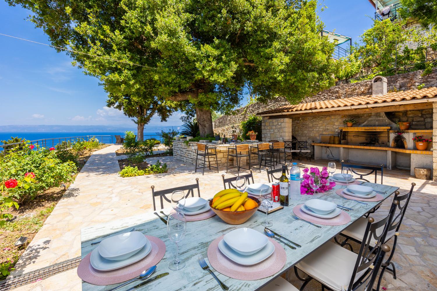 Terrace area with panoramic sea views