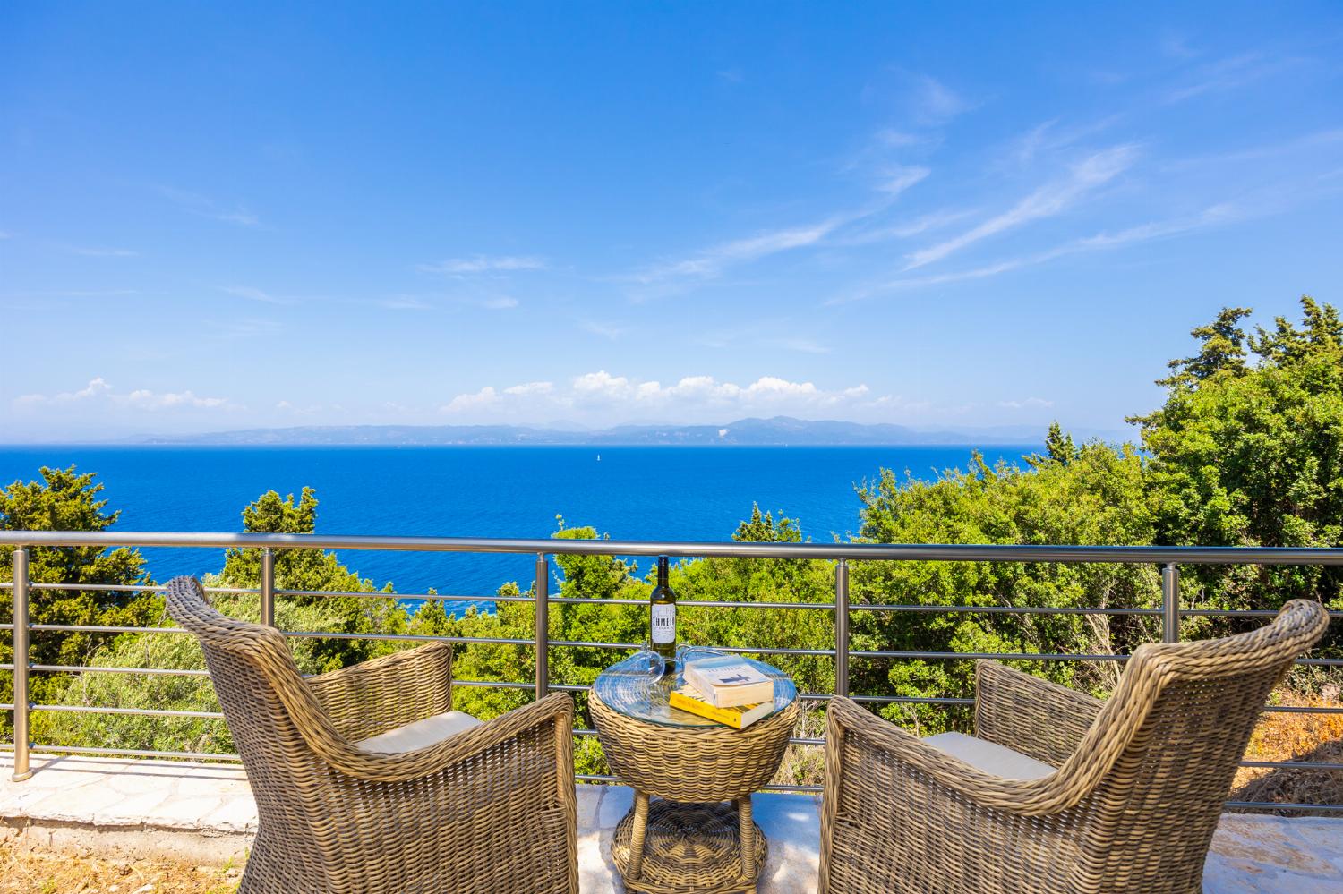 Terrace area with panoramic sea views