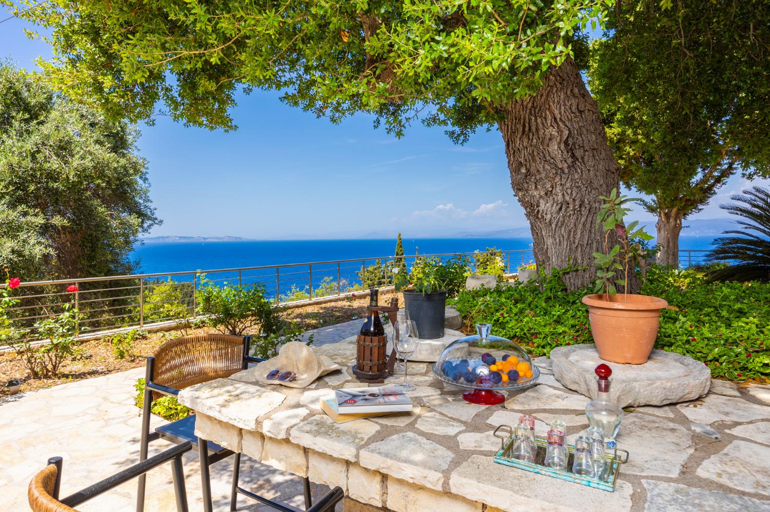 Terrace area with panoramic sea views