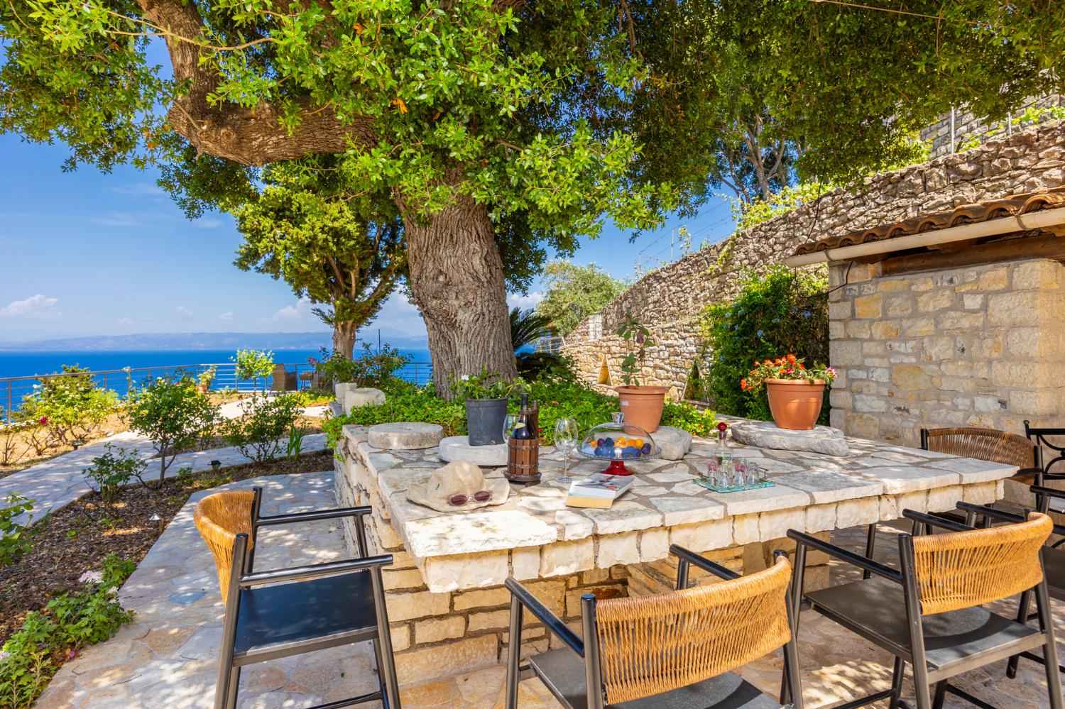 Terrace area with panoramic sea views