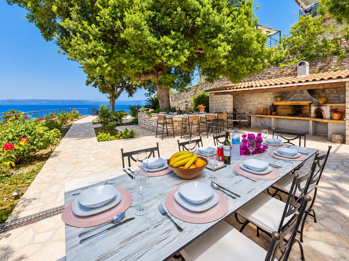 Terrace area with panoramic sea views