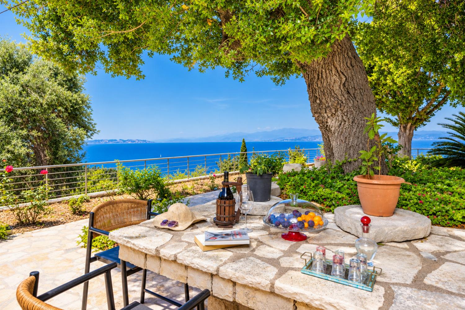 Terrace area with panoramic sea views