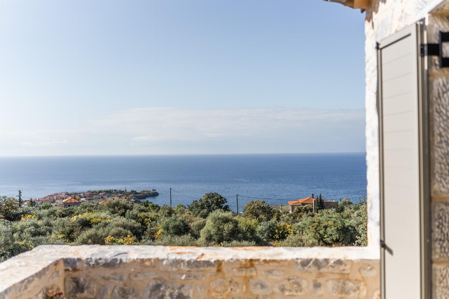 Upper terrace area with panoramic sea views