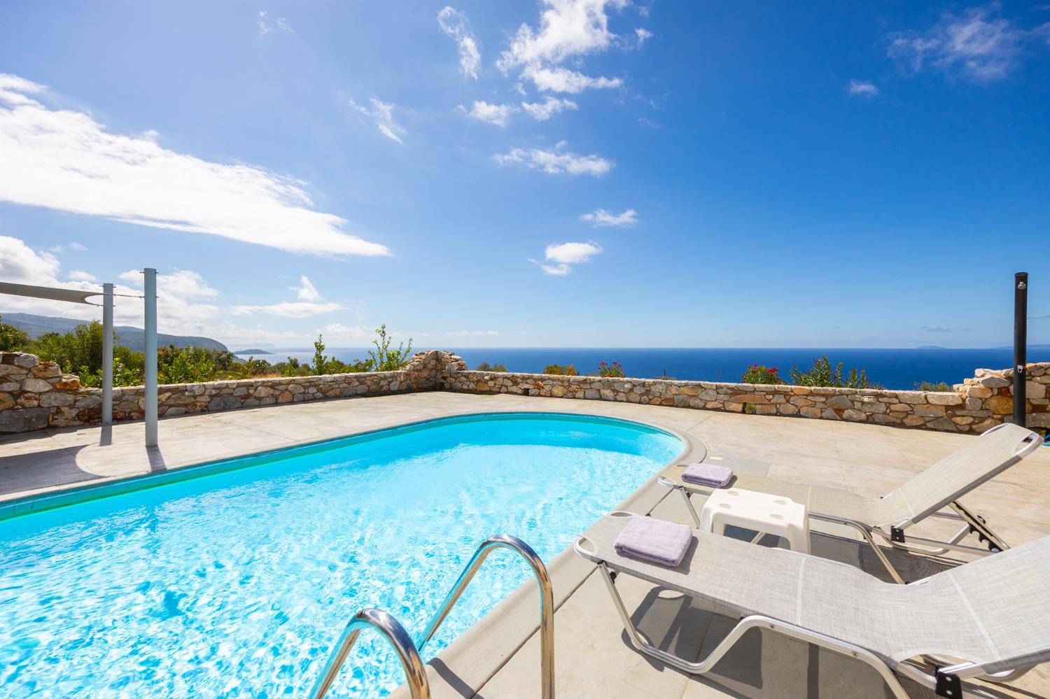 Private pool and terrace with sea views