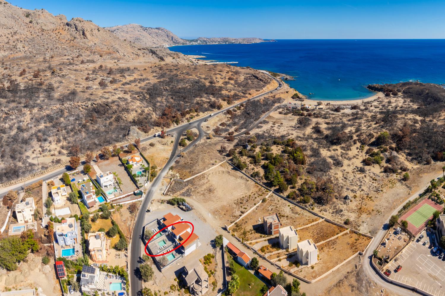 Aerial view showing location of La Casa Di Pietre 2