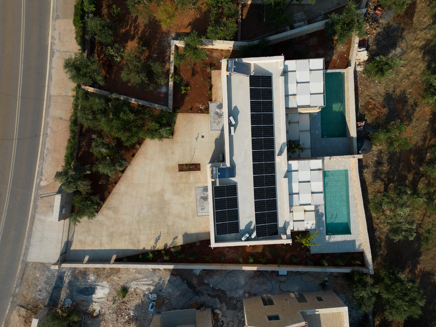 Aerial view of the villa