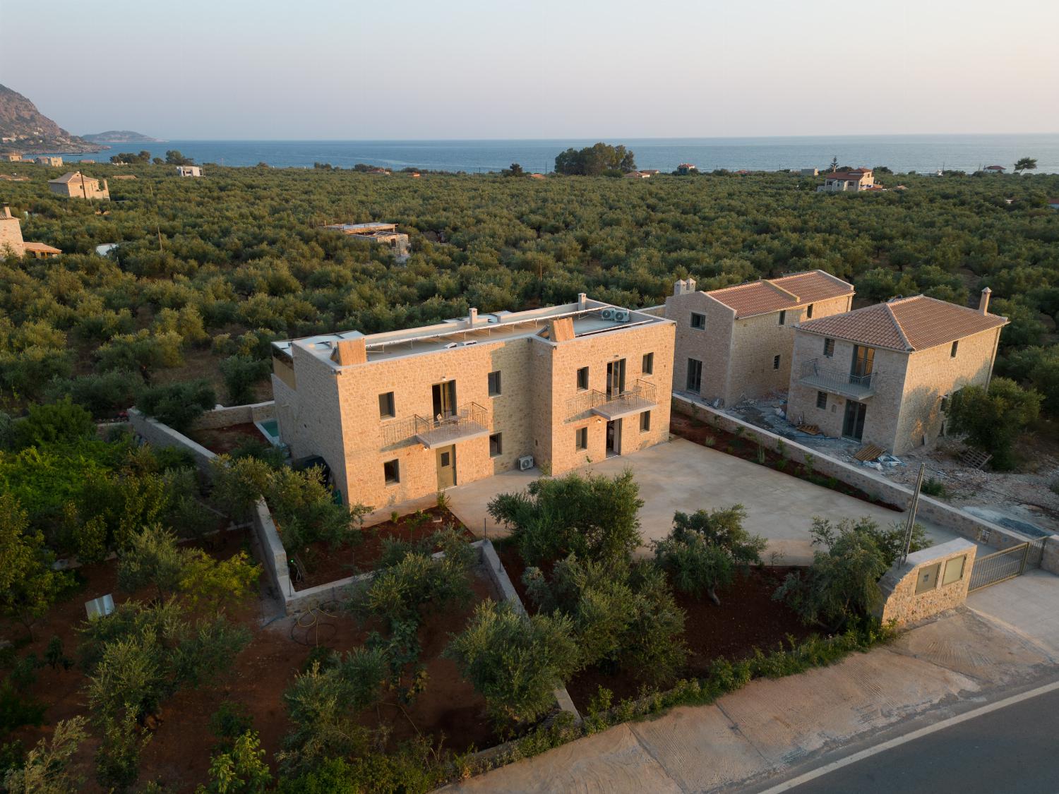 Aerial view of the villa