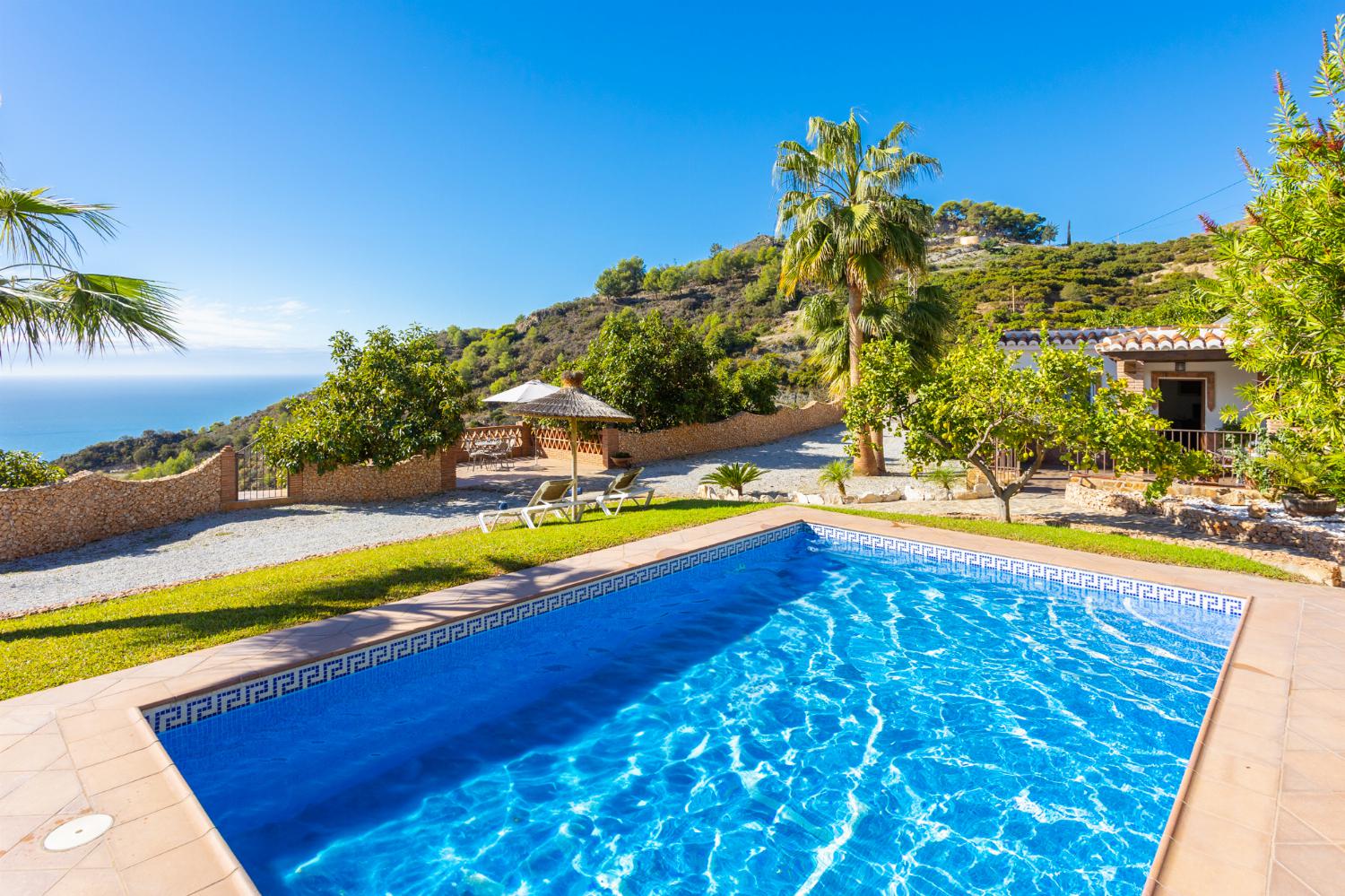 Beautiful villa with private pool, terrace, and garden with sea views